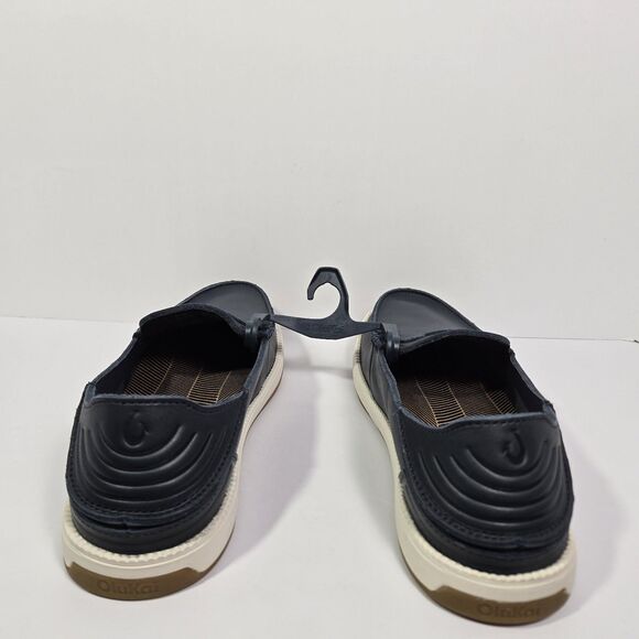 OluKai‎ Kakaha Nia Mens 9.5 Mood Indigo Blue Leather Slip On Shoes Loafers main image 5